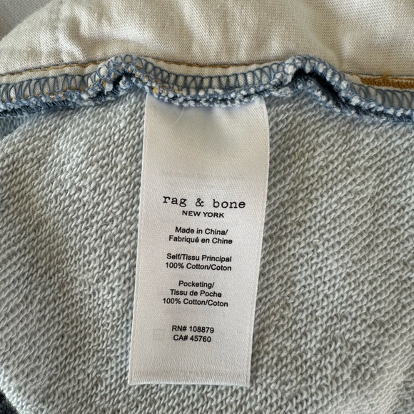 rag & bone • Miramar Andi Ankle Sweatpant Denim Light Blue Wide Leg - Picture 9 of 10